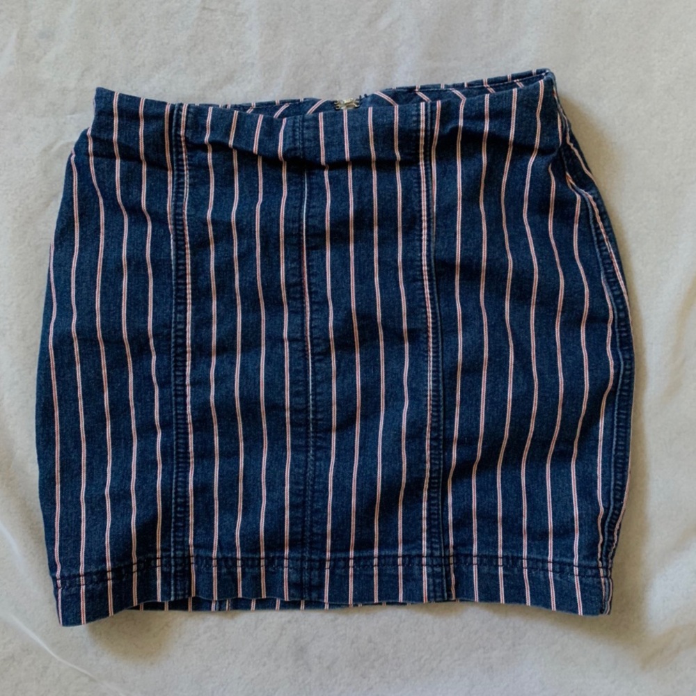 red striped mini skirt